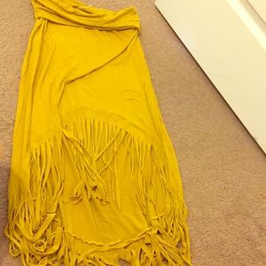 Fun fringe high low skirt